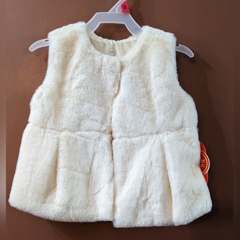 New Wonder Nation faux fur 18 months vest,TG